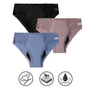 All'ingrosso 4 strati di cotone lavabile mutandine mestruali Les Culotte Menstruelle En Coton <span class=keywords><strong>Bio</strong></span> periodo biancheria intima per le donne - Product Image 6