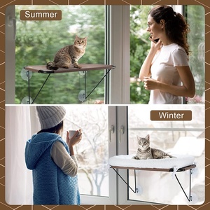 Holz Katzen bett beliebte Haustier haus Eck regale <span class=keywords><strong>Big</strong></span> Chair Schwarzes Bett, Sitz und Barsch Kristall Eine Katzen fenster Hängematte - Product Image 3