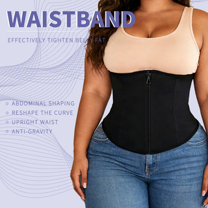 Damen Kurzer Einfarbiger Schwarzer Bauchformender Taillengürtel Kompressions-Schlankheitsgürtel Korsett - Product Image 2