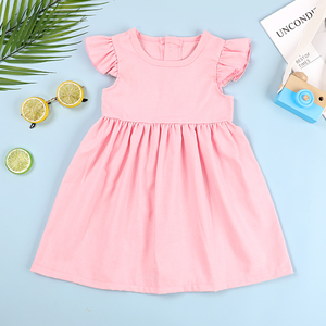 Abito di lino per bambina manica svolazzante in pizzo per bambini in cotone biologico vestiti personalizzati per bambini abiti con volant <span class=keywords><strong>primavera</strong></span> estate - Product Image 2