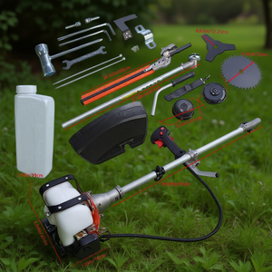 Desbrozadora de gasolina de 26 cc y 2 tiempos con eje de 38.04 pulgadas para cortar césped y malas hierbas, con cuchilla de acero aleado - Product Image 2