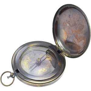 PARIJAT Handicraft 2.5\" Antique Brass Pocket <b>Compass</b> Best Gift Ideas for Directional Magnetic <b>Navigation</b> Push Button Camping - Product Image 1