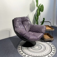 Fauteuil pivotant moderne Queen en cuir PU, fauteuil individuel rotatif pour salon et maison