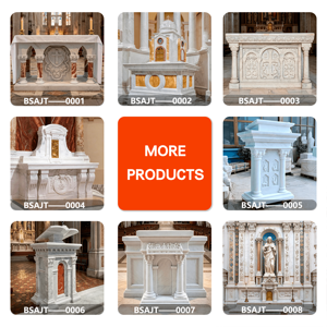 Altare Cattolico in Marmo Intagliato a Mano BSA con Croce Celtica e Design del Nodo Celtico, Altare Religioso Personalizzato <span class=keywords><strong>per</strong></span> Chiesa e Cappella - Product Image 4