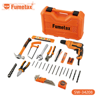 Kit de perceuse électrique FUMETAX 127V 400W, ensemble d'outils de 28 pièces, douilles, embouts, clés, pinces