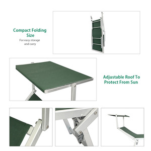 سرير للشاطئ قابل للطي قابل للتعديل والراحة بالظهر مصنوع من الألمونيوم للاستمتاع بنظام الصيف في الهواء الطلق - Product Image 5