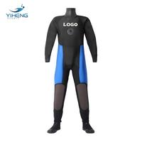 Combinaison de plongée en néoprène respirante et imperméable pour hommes adultes avec logo personnalisé sur le devant et fermeture éclair au dos pour la plongée sur glace