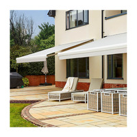 6.6 'x 5' auvent extérieur auvent blanc gris rayures restaurant fenêtre pare-soleil abri fait durable polyester voile matériel