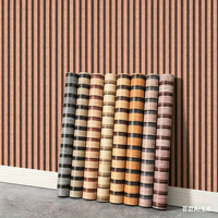 Papier peint auto-adhésif en rouleau à effet 3D réaliste, imitation bois, rayures, panneaux superposés