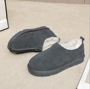 2023 décontracté durable chaud en cuir souple doublé de fourrure chaussures d'hiver mocassins pour hommes - Product Image 3