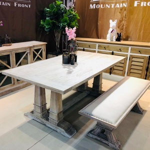 Muebles para el Hogar de Alta Calidad, Mesa de Comedor Rústica de Madera Maciza Cuadrada Estilo Versace para 8 Personas - Product Image 1