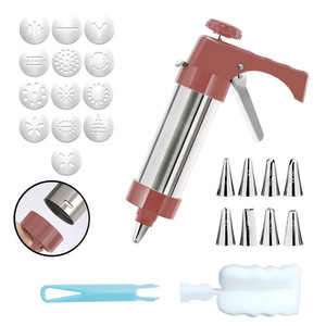 Juego de Boquillas para Decorar con Crema, Pistola para Galletas, Máquina para Hacer Galletas, Prensas para Galletas de Acero Inoxidable, Kit de Herramientas para Hornear con 13 Discos - Product Image 1