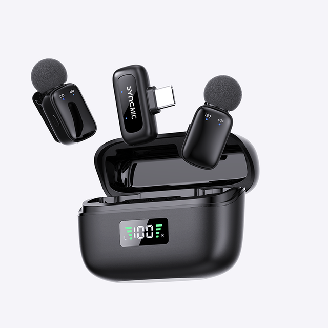 Newest Type-C Syncmic S7 Professional Wireless Lavalier Microphone 20m Range 1 Year for Smartphone Live Streaming Recording