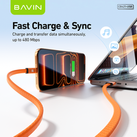 Câble USB A tressé BAVIN CB421 18W, excellent, durable, résistant à l'usure, transfert de données 2 en 1
