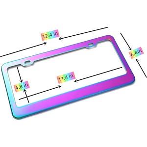 Tấm giấy phép khung, đầy màu sắc cá nhân nhôm gương đánh bóng cầu vồng xe chủ phụ kiện chống gỉ thời tiết bằng chứng - Product Image 2