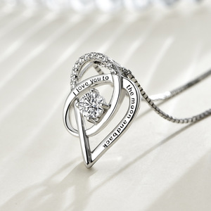 Gold Plated 925 Sterling <strong>Silver</strong> I Love You to the <strong>Moon</strong> and Back Pendant <strong>Necklace</strong> - Product Image 5