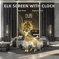 Horloge murale en cristal Art Déco avec calendrier, écran décoratif pour salon