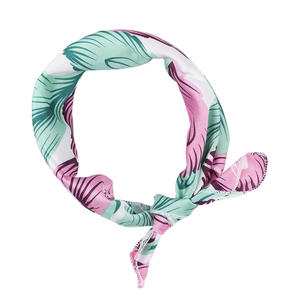 Foulard <span class=keywords><strong>carré</strong></span> pour femmes, bandeau de <span class=keywords><strong>cheveux</strong></span> pour fête d'affaires, foulard rétro en satin de soie pour le cou. - Product Image 5