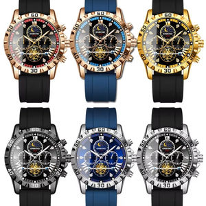 Montre BINBOND 3103 pour homme, en acier inoxydable, avec bracelet en acier, cadran en verre simple de 45 mm, mouvement à quartz, lumineuse, style business décontracté - Product Image 6