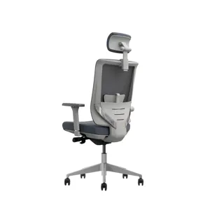 高品质现代人体工程学旋转办公椅高背网状皮革织物金属铝BIFMA认证免费样品