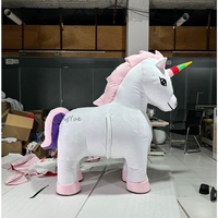MOQ 1 pièce, Costume de mascotte licorne gonflable de 2m, Modèle de mascotte licorne, Ballon géant gonflable licorne pour décorations