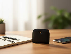 Women's Half Round Bi Fold <b>Card</b> <b>Holder</b> <b>Wallet</b> 7 Inch PU Leather Button Closure Credit <b>Card</b> Storage - Product Image 2