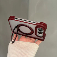 Coque de téléphone magnétique rotative avec support de charge sans fil translucide mat simple et élégante pour iPhone Duo 18