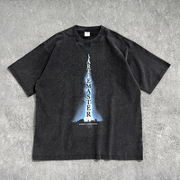 Kaos Lengan Pendek Cetak Langit Berbintang 100% Katun Berkualitas Tinggi Gaya Streetwear Amerika Ukuran Oversize Kaos Grafis Pria.