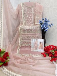 Designer Pakistani Suit With Embroidery Sequence with <b>Stone</b> Work Ethnic Clothing Salwar Suit at Affordable Price - Product Image 5