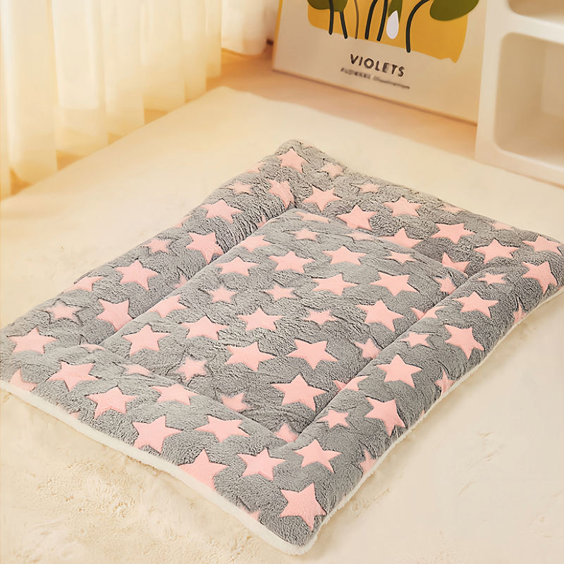 Gray Cushion with pink stars Patterns