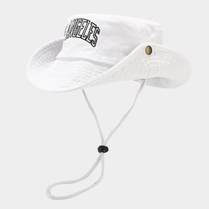 Chapeau de pêche à large bord en coton personnalisé avec protection solaire UV logo de broderie en plein air violet Boonie - Product Image 4