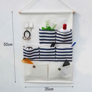 Dorm Sundries Hanging Storage Bag Multi-layered <b>Shelf</b> <b>Hook</b> Hanging Organizer Bag with Cotton Pockets - Product Image 5
