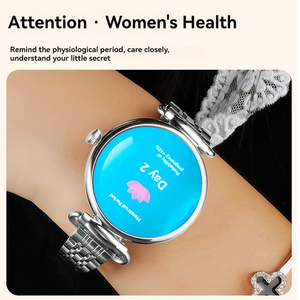 2025 mới sang trọng z78 phụ nữ Smartwatch Màn hình tròn AMOLED hiển thị theo dõi sức khỏe phụ nữ Đồng hồ thông minh với dây đeo bằng thép không gỉ - Product Image 4