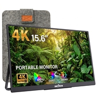 Monitor Externo 4K de 15.6 Pulgadas, Superligero de 750 Gramos, con Filtro de Luz Azul y Sin Parpadeo, para Trabajo Remoto y Viajes de Negocios de Larga Duración