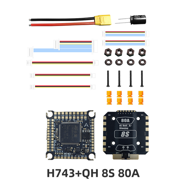DAKEFPV H743 Flight Controller Stack 8S/12S 80A/100A/120A 4in1 ESC BetaFlight Ardupilot FC Stack Large FPV Drone USB Type-C