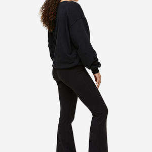 Loose Fit acanalado cuello redondo 80% Algodón 20% poliéster reciclado polar acanalado puños y dobladillo melocotón Schnapps mujer sudadera - Product Image 3