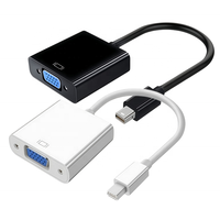 Câble adaptateur Mini DP vers VGA mâle-femelle 1080P à paire torsadée avec cuivre pur, longueur 20 cm et blindage combiné