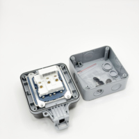 Prise de courant multifonctionnelle IP66 étanche pour extérieur, 13A 250V, 1 prise AC, 1 USB, 1 Type-C, Australie, Italie, anti-poussière, montage en surface