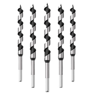 Auger <b>Drill</b> <b>Bits</b> 6.35mm Steel Bright Finish 3 Flat Shank For Woodworking Drilling Tools - Product Image 1