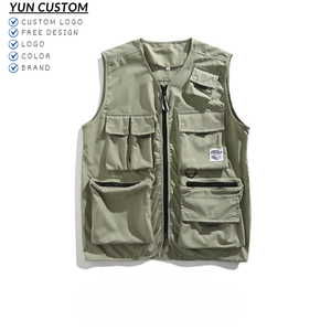Multi bolsillos Cargoes pescador chaleco sin mangas función táctica moda tendencia Cargo abrigo personalizado serigrafía chaleco abrigo - Product Image 3