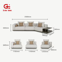 Juego de Sofás Seccionales de Tres Plazas de Estilo Moderno para Sala de Estar, Muebles de Tela para Apartamento, Juego de Sofás para Sala de Estar