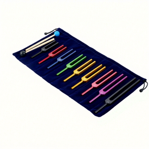 Ensemble de diapasons Solfeggio, 9 pièces, pour la guérison, avec marteaux, sac de rangement, multicolore - Product Image 1