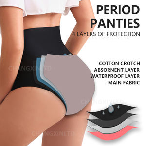 Culotte périodique sur mesure 4 couches anti-<span class=keywords><strong>fuite</strong></span> sous-vêtements réutilisables <span class=keywords><strong>pour</strong></span> incontinence <span class=keywords><strong>urinaire</strong></span> <span class=keywords><strong>pour</strong></span> femmes pantalon périodique taille haute sans couture - Product Image 2