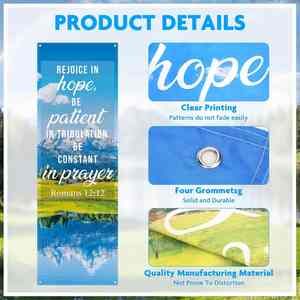 Banderas de Iglesia Personalizadas de Poliéster Reutilizables de 4 Piezas, 2 pies x 6 pies, Diseño Moderno con Patrones de Campo de Lavanda/Playa/Paisaje Montañoso - Product Image 2