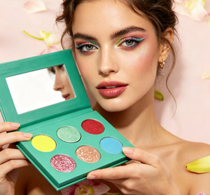 Palette di ombretti opachi a 6 colori all'ingrosso con ombretto glitterato impermeabile e finitura luccicante duratura per il trucco natalizio - Product Image 1