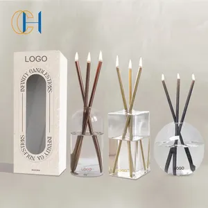 C H Luxury Scent-free Clean Burning Smoke-free Elegant Unique Steel Oil Candle Everlasting Candles With Custom Logo And Package