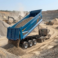 Semi-remorque benne basculante latérale à 3 essieux en acier, fabriquée en Chine, capacité de charge de 20-25 tonnes pour le transport de marchandises minières et de construction