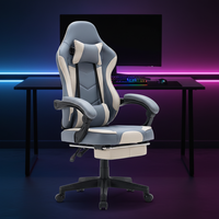 Chaise de jeu confortable et bon marché avec repose-pieds, cuir respirant, chaise de gamer réglable en hauteur, chaise de bureau ergonomique pour ordinateur