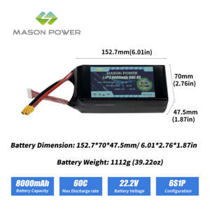 פרימיום חקלאי תעשייתי רחפן סוללה <span class=keywords><strong>6s</strong></span> <span class=keywords><strong>22.2v</strong></span> 8000mah 60c 8ah <span class=keywords><strong>lipo</strong></span> מורחב פתרון זמן טיסה eu מלאי זמין - Product Image 2