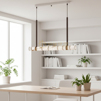 Lustre suspendu LED réglable en hauteur en marbre naturel de luxe avec télécommande pour villa, chambre, cuisine, hall d'entrée